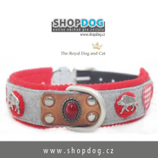 obojky pro psy kombinace kůže, filc značky the Royal Dog and Cat, www.shopdog.cz - KRAFT Servis s.r.o.